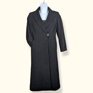 Jacques Vert Black Wool Blend Trench Coat